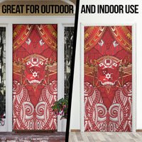 Tonga King's Birthday Door Cover Gold Royal Crown Tribal Patterns DT05 - Polynesian Pride