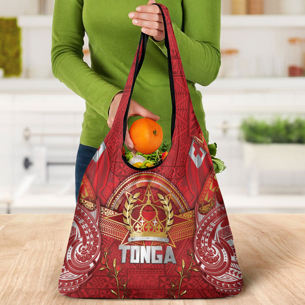 Tonga King's Birthday Grocery Bag Gold Royal Crown Tribal Patterns DT05 - Polynesian Pride