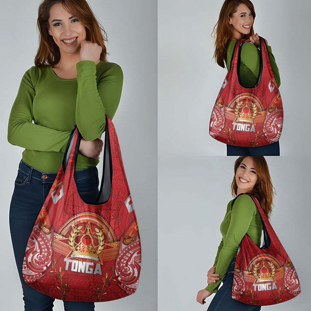 Tonga King's Birthday Grocery Bag Gold Royal Crown Tribal Patterns DT05 - Polynesian Pride