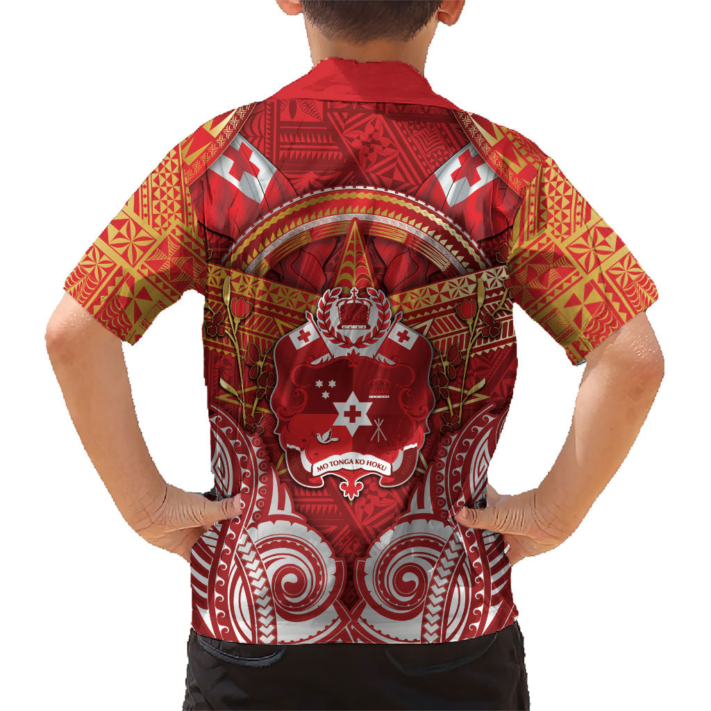 Tonga King's Birthday Hawaiian Shirt Gold Royal Crown Tribal Patterns DT05 - Polynesian Pride