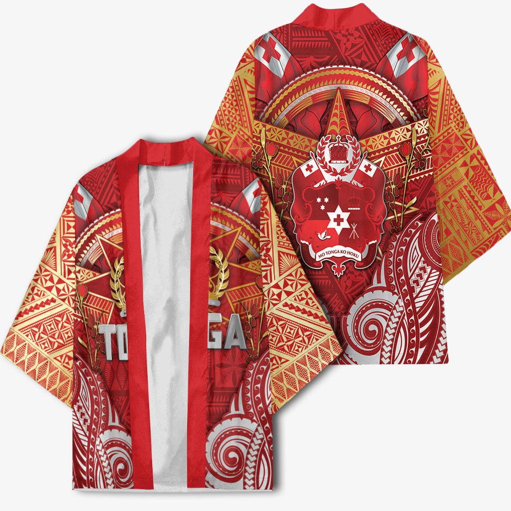 Tonga King's Birthday Kimono Gold Royal Crown Tribal Patterns DT05 - Polynesian Pride