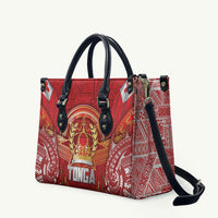 Tonga King's Birthday Leather Bag Gold Royal Crown Tribal Patterns DT05 Red - Polynesian Pride