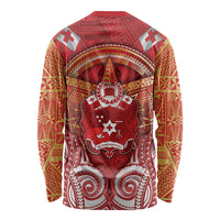 Tonga King's Birthday Long Sleeve Shirt Gold Royal Crown Tribal Patterns DT05 - Polynesian Pride