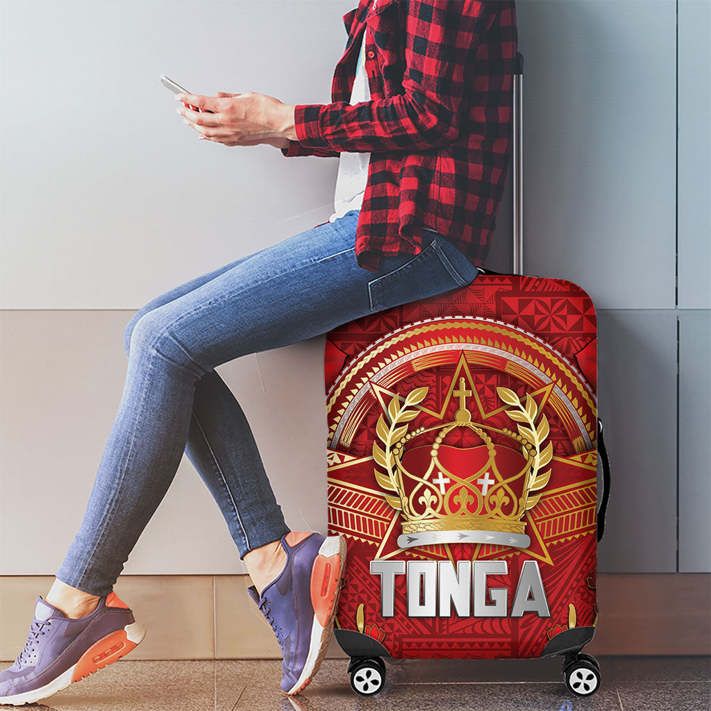 Tonga King's Birthday Luggage Cover Gold Royal Crown Tribal Patterns DT05 - Polynesian Pride
