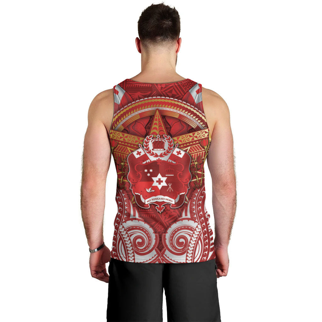 Tonga King's Birthday Men Tank Top Gold Royal Crown Tribal Patterns DT05 - Polynesian Pride