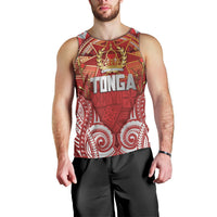 Tonga King's Birthday Men Tank Top Gold Royal Crown Tribal Patterns DT05 - Polynesian Pride