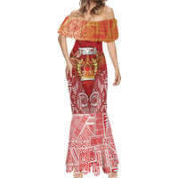 Tonga King's Birthday Mermaid Dress Gold Royal Crown Tribal Patterns DT05 - Polynesian Pride
