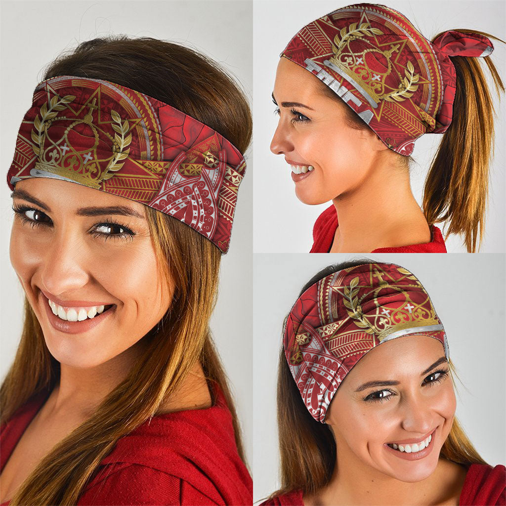 Tonga King's Birthday Neck Gaiter Gold Royal Crown Tribal Patterns DT05 - Polynesian Pride