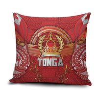Tonga King's Birthday Pillow Cover Gold Royal Crown Tribal Patterns DT05 Red - Polynesian Pride