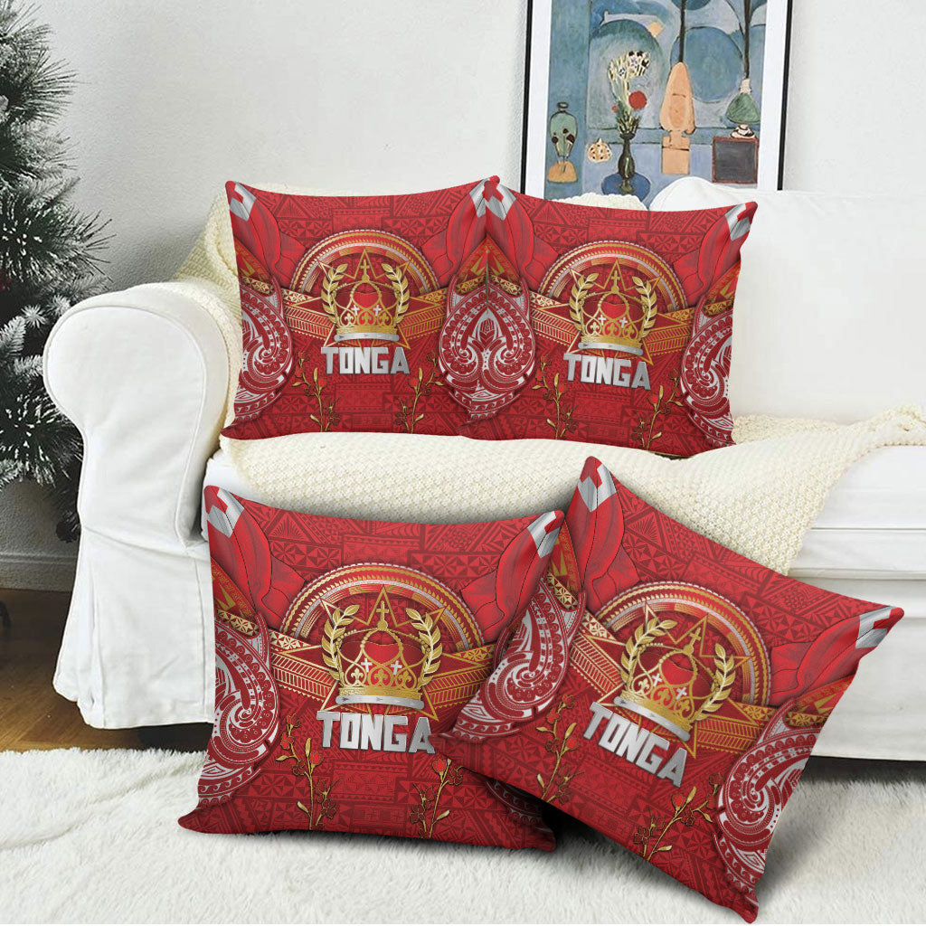 Tonga King's Birthday Pillow Cover Gold Royal Crown Tribal Patterns DT05 - Polynesian Pride