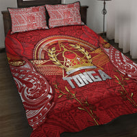 Tonga King's Birthday Quilt Bed Set Gold Royal Crown Tribal Patterns DT05 Red - Polynesian Pride
