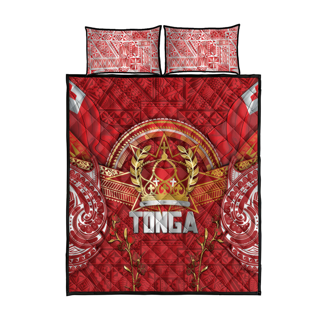Tonga King's Birthday Quilt Bed Set Gold Royal Crown Tribal Patterns DT05 - Polynesian Pride