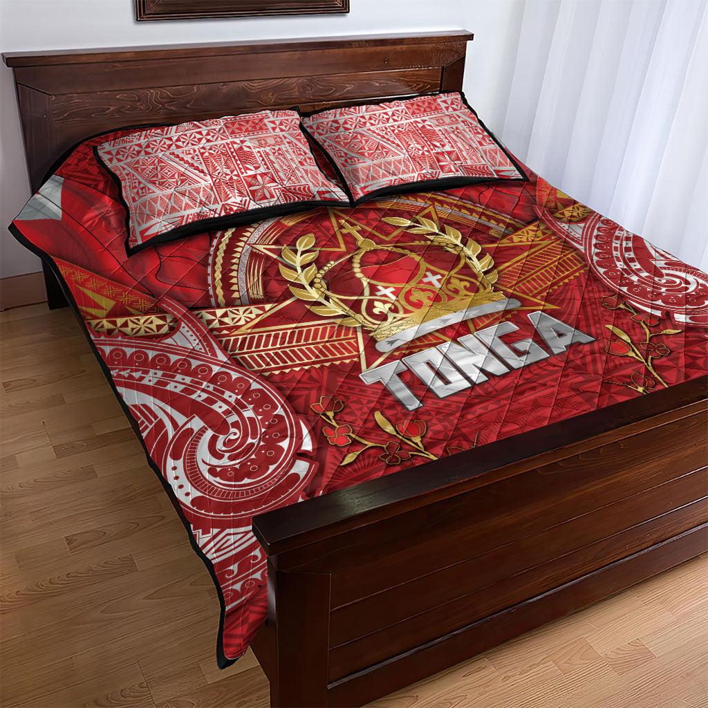Tonga King's Birthday Quilt Bed Set Gold Royal Crown Tribal Patterns DT05 - Polynesian Pride