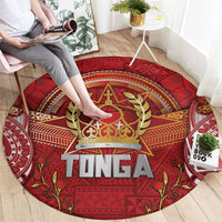 Tonga King's Birthday Round Carpet Gold Royal Crown Tribal Patterns DT05 - Polynesian Pride