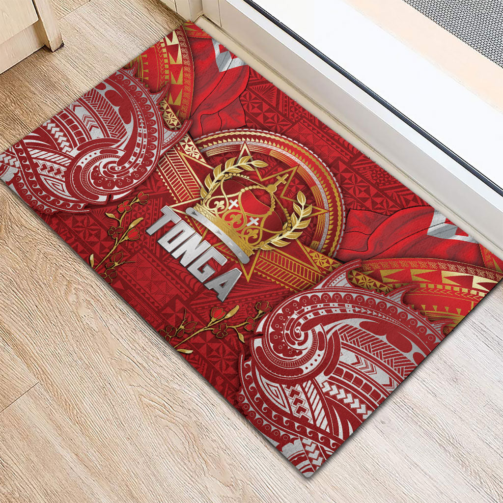 Tonga King's Birthday Rubber Doormat Gold Royal Crown Tribal Patterns DT05 - Polynesian Pride