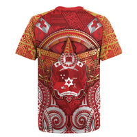 Tonga King's Birthday Rugby Jersey Gold Royal Crown Tribal Patterns DT05 - Polynesian Pride