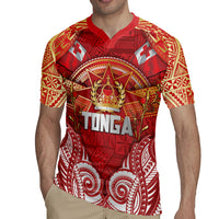 Tonga King's Birthday Rugby Jersey Gold Royal Crown Tribal Patterns DT05 - Polynesian Pride