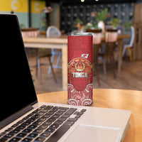 Tonga King's Birthday Skinny Tumbler Gold Royal Crown Tribal Patterns DT05 - Polynesian Pride
