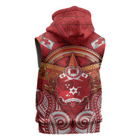 Tonga King's Birthday Sleeveless Hoodie Gold Royal Crown Tribal Patterns DT05 - Polynesian Pride