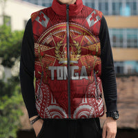 Tonga King's Birthday Sleeveless Puffer Jacket Gold Royal Crown Tribal Patterns DT05 - Polynesian Pride