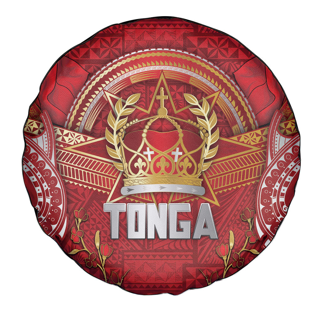 Tonga King's Birthday Spare Tire Cover Gold Royal Crown Tribal Patterns DT05 - Polynesian Pride