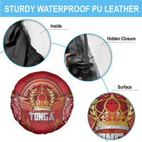 Tonga King's Birthday Spare Tire Cover Gold Royal Crown Tribal Patterns DT05 - Polynesian Pride