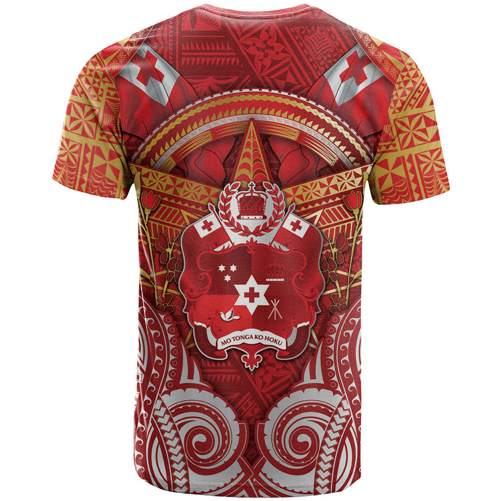Tonga King's Birthday T Shirt Gold Royal Crown Tribal Patterns DT05 - Polynesian Pride