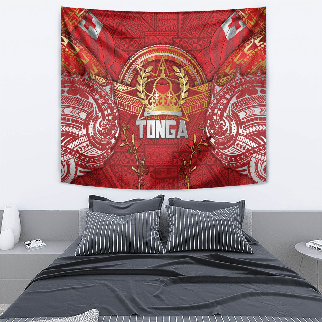 Tonga King's Birthday Tapestry Gold Royal Crown Tribal Patterns DT05 - Polynesian Pride