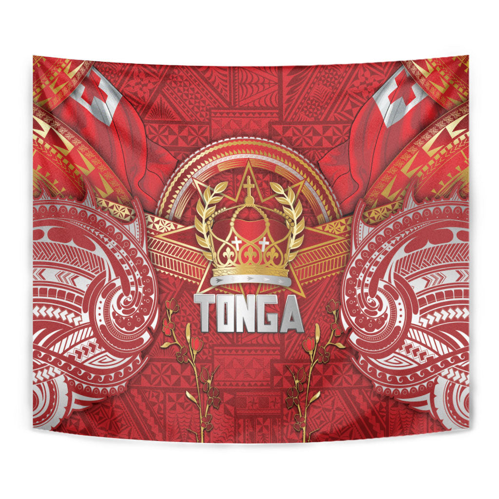 Tonga King's Birthday Tapestry Gold Royal Crown Tribal Patterns DT05 - Polynesian Pride