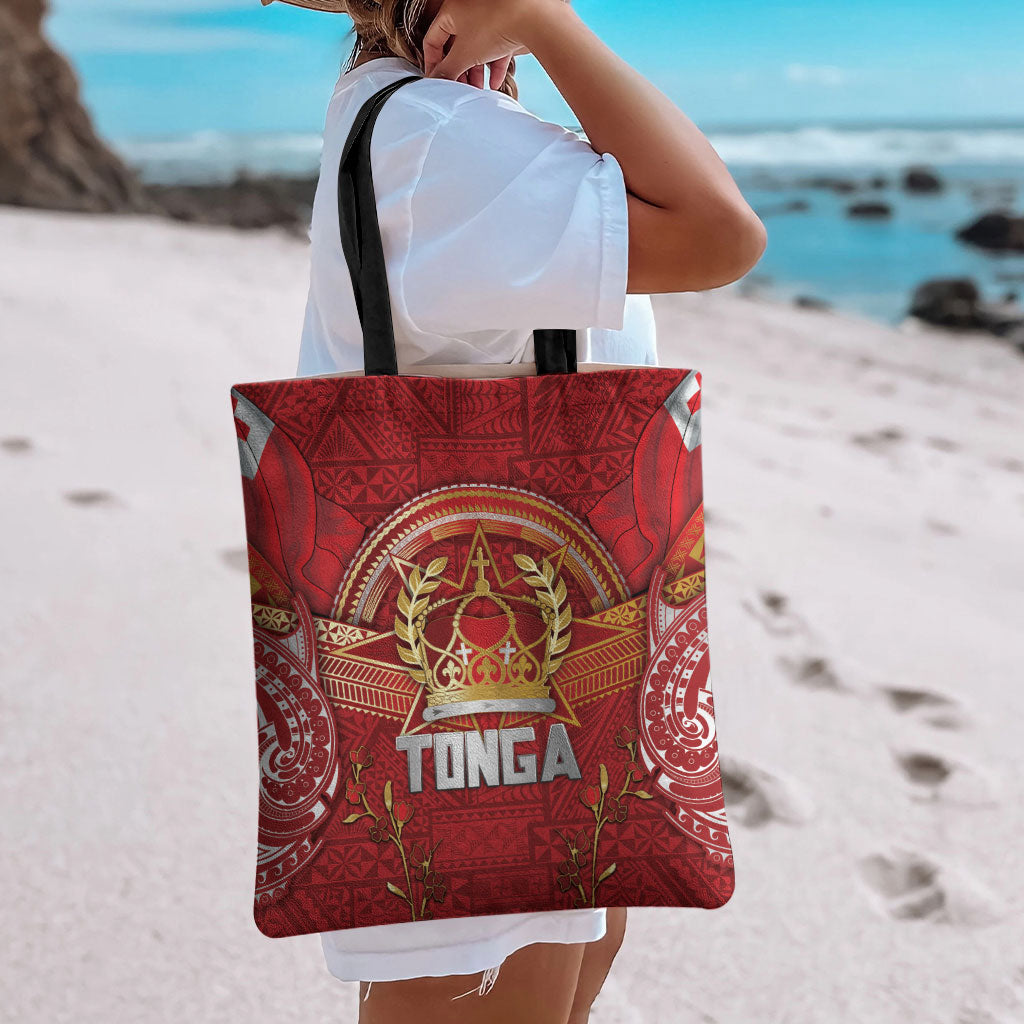 Tonga King's Birthday Tote Bag Gold Royal Crown Tribal Patterns DT05 - Polynesian Pride