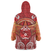 Tonga King's Birthday Wearable Blanket Hoodie Gold Royal Crown Tribal Patterns DT05 - Polynesian Pride