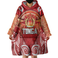 Tonga King's Birthday Wearable Blanket Hoodie Gold Royal Crown Tribal Patterns DT05 - Polynesian Pride