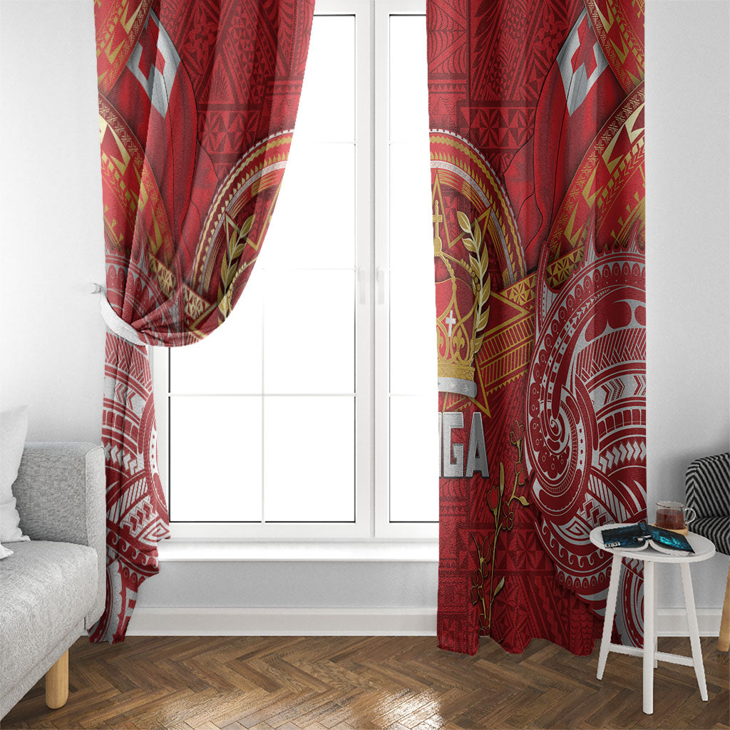 Tonga King's Birthday Window Curtain Gold Royal Crown Tribal Patterns DT05 - Polynesian Pride