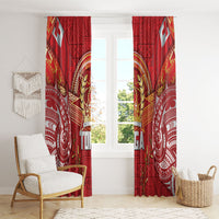 Tonga King's Birthday Window Curtain Gold Royal Crown Tribal Patterns DT05 - Polynesian Pride