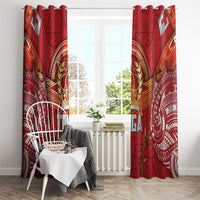 Tonga King's Birthday Window Curtain Gold Royal Crown Tribal Patterns DT05 - Polynesian Pride