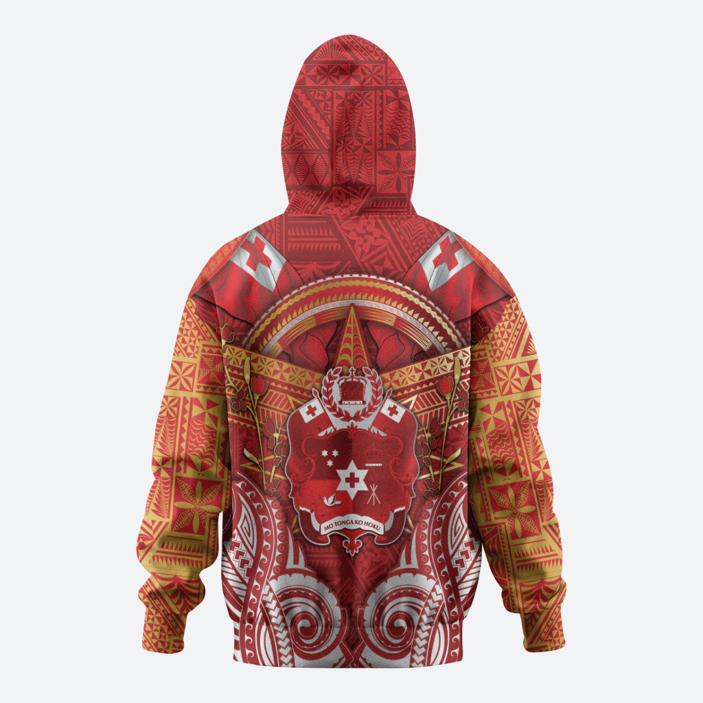 Tonga King's Birthday Zip Hoodie Gold Royal Crown Tribal Patterns DT05 - Polynesian Pride