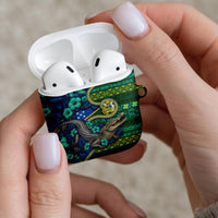 Solomon Islands Independence Day AirPods Case Crocodile Hibiscus Tribal Pattern