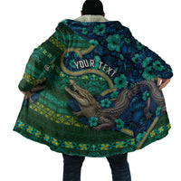 Personalised Solomon Islands Independence Day Cloak Crocodile Hibiscus Tribal Pattern