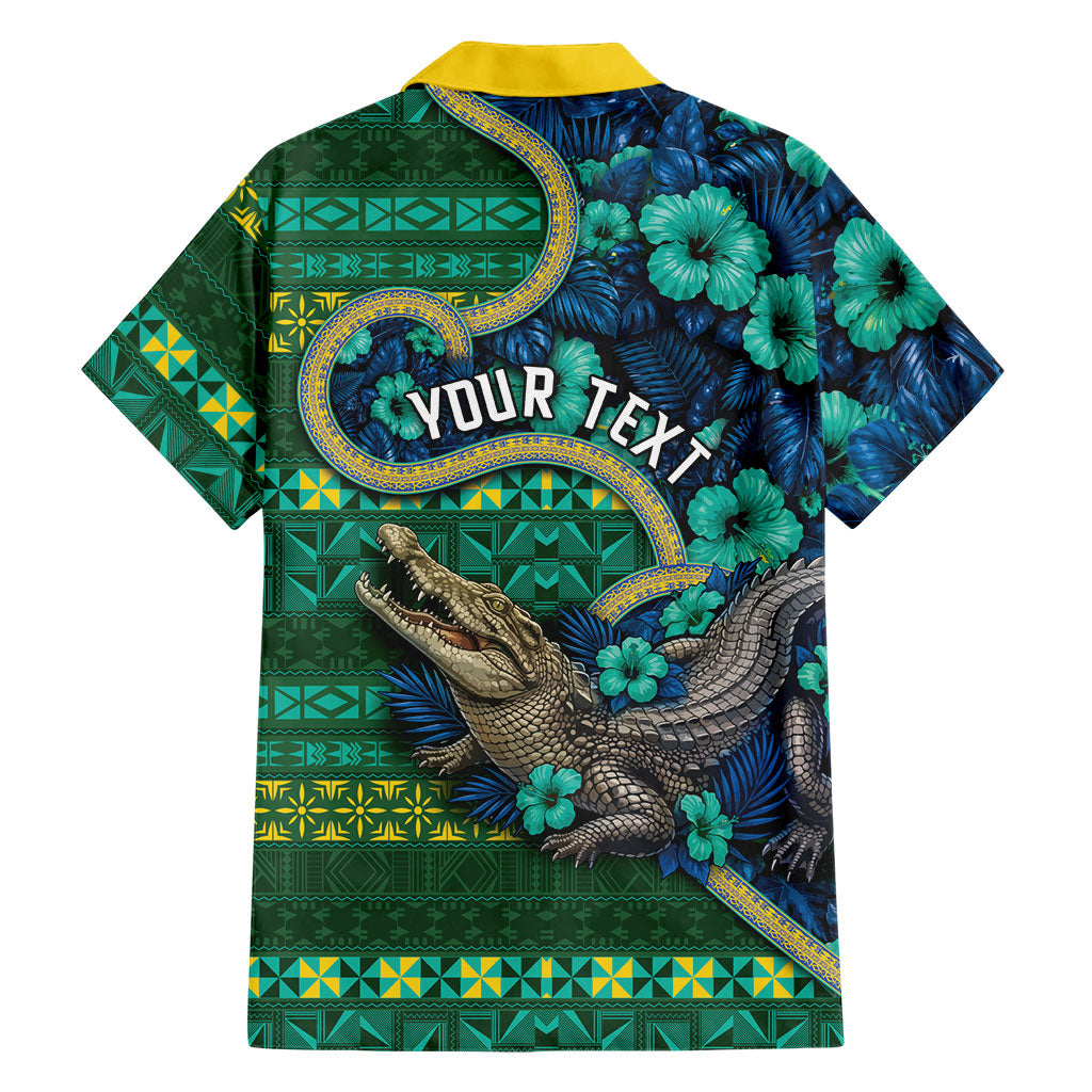 Personalised Solomon Islands Independence Day Family Matching Mermaid Dress and Hawaiian Shirt Crocodile Hibiscus Tribal Pattern
