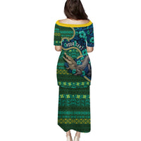 Personalised Solomon Islands Independence Day Puletasi Crocodile Hibiscus Tribal Pattern