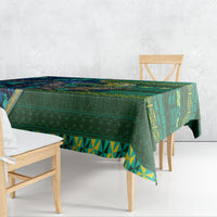 Solomon Islands Independence Day Tablecloth Crocodile Hibiscus Tribal Pattern