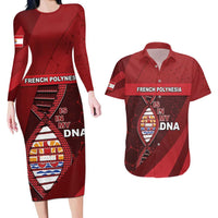 French Polynesia Is In My DNA Couples Matching Long Sleeve Bodycon Dress and Hawaiian Shirt - Polynesian Pride
