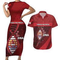 French Polynesia Is In My DNA Couples Matching Short Sleeve Bodycon Dress and Hawaiian Shirt - Polynesian Pride
