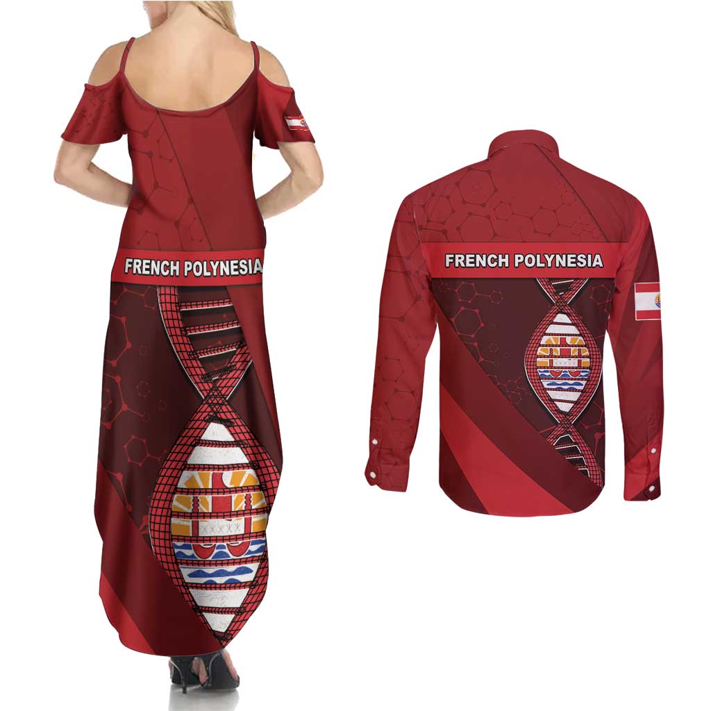 French Polynesia Is In My DNA Couples Matching Summer Maxi Dress and Long Sleeve Button Shirt DT05 - Polynesian Pride