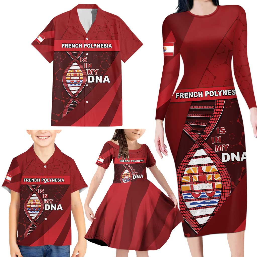 French Polynesia Is In My DNA Family Matching Long Sleeve Bodycon Dress and Hawaiian Shirt DT05 - Polynesian Pride