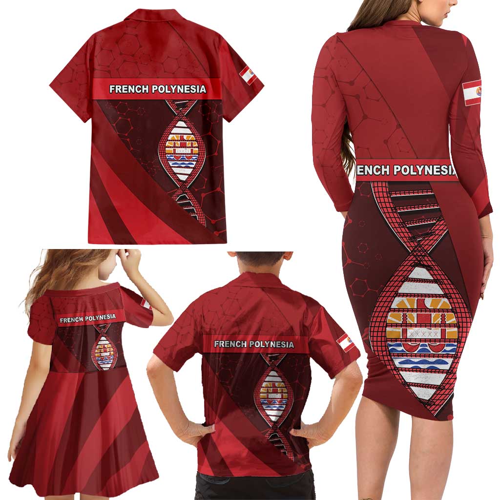 French Polynesia Is In My DNA Family Matching Long Sleeve Bodycon Dress and Hawaiian Shirt DT05 - Polynesian Pride