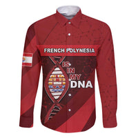 French Polynesia Is In My DNA Family Matching Long Sleeve Bodycon Dress and Hawaiian Shirt DT05 Dad's Shirt - Long Sleeve Red - Polynesian Pride