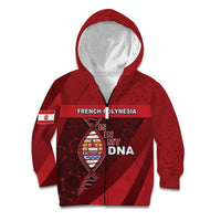 French Polynesia Is In My DNA Kid Hoodie DT05 Zip Hoodie Red - Polynesian Pride
