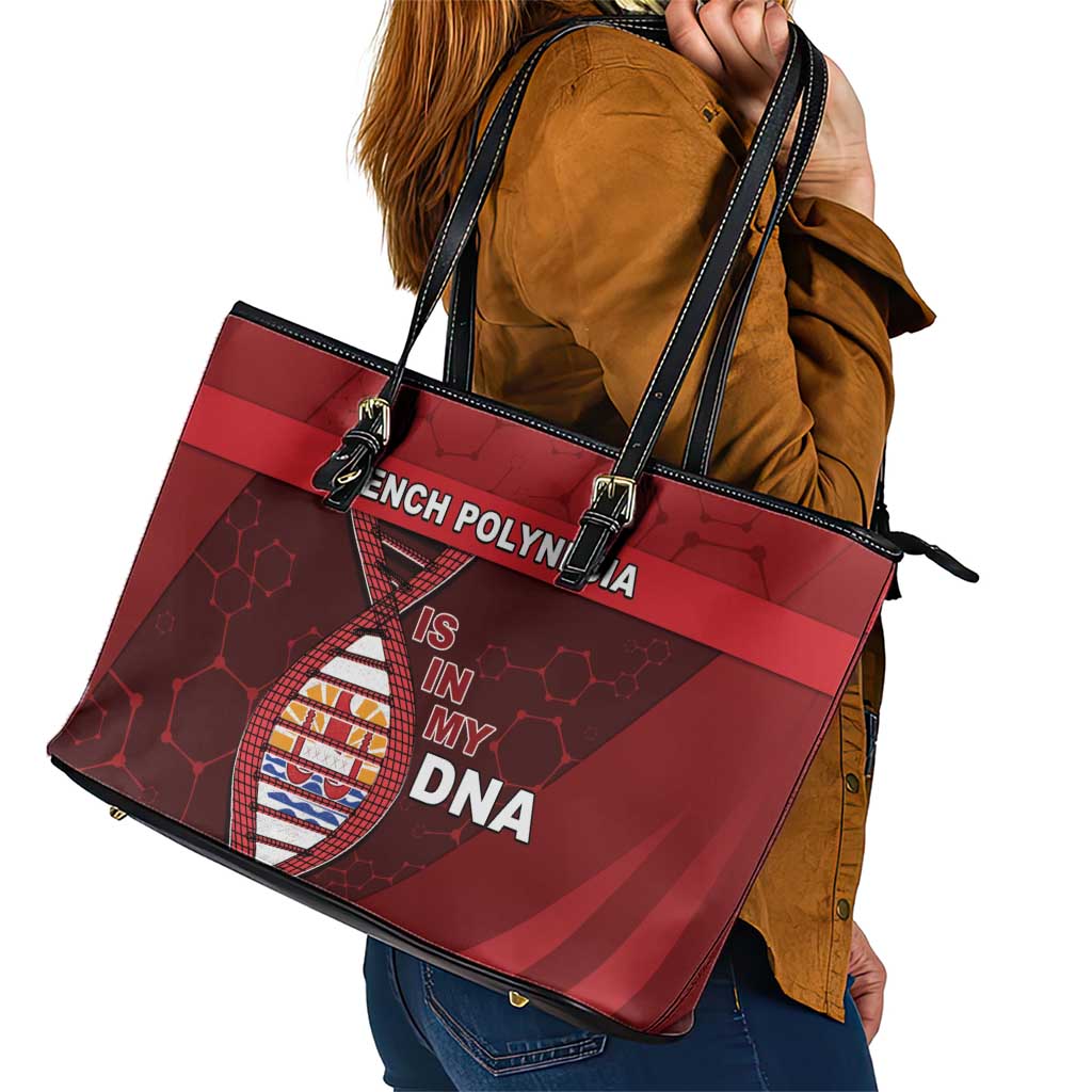 French Polynesia Is In My DNA Leather Tote Bag - Polynesian Pride