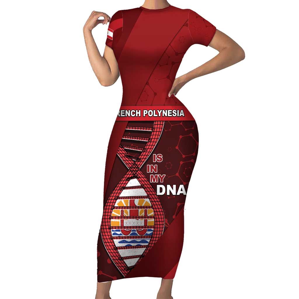 French Polynesia Is In My DNA Short Sleeve Bodycon Dress - Polynesian Pride